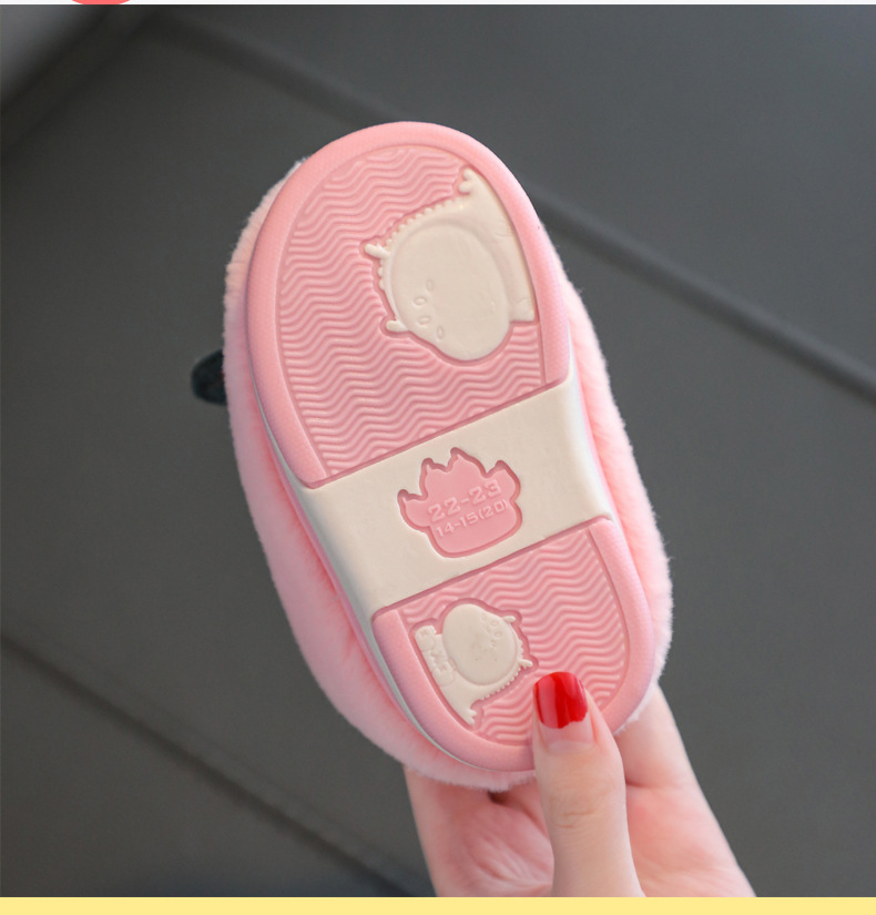 Children's Cotton Slipper Girl Winter Indoor Cute Cartoon Anti-slip Kids House Slippers
