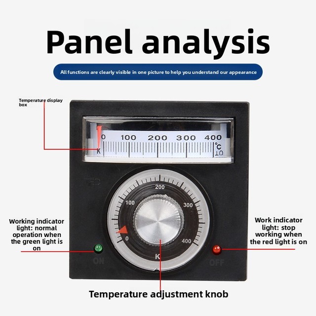 High-precision Plastic Embedded Temperature Controller TED-2001 K/E Industry Thermostat Knob Pointer Baking Ovens 220V/380V OEM