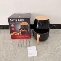 Friteuse à air chaud 4L 5L avec écran LCD et bouton poussoir, grande capacité 1500W pour cuisine domestique et cuisson saine.