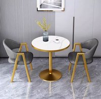 Petite table ronde pour la maison, table basse pour balcon, table de réception de bureau, table de négociation avec 2 chaises