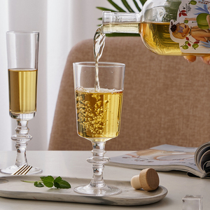 Vintage Ribbed Design Glassware Wholesale European French Classical Style Wine Glasses <strong>Champagne</strong> <strong>Sweet</strong> Wine Cup - Product Image 4
