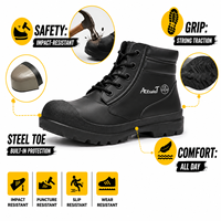 Bottes de sécurité ACE en PVC noir, à lacets, avec embout en acier, semelle intermédiaire confortable, anti-perforation, printemps/hiver/été, CE EN ISO 20345