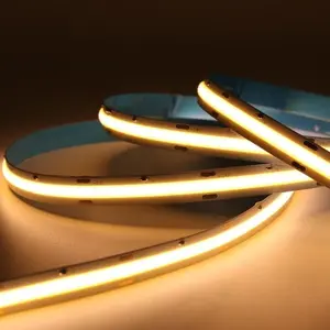 Lampu Strip LED COB RGB fleksibel 12V 24V, lampu dekoratif tahan air dengan pita perekat 3M