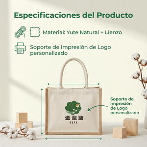 Bolsa de Mano de Arpillera Personalizable con Logotipo, Bolsa Ecológica Reutilizable para Ferias y Regalos Empresariales - Product Image 6