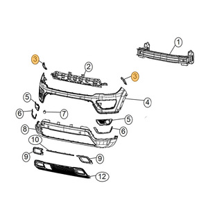 Jeep Compass Front Bumper <b>Bracket</b> 68244509AB 68244508AB <b>Plastic</b> Reinforcement Part for Repair Replacement - Product Image 4