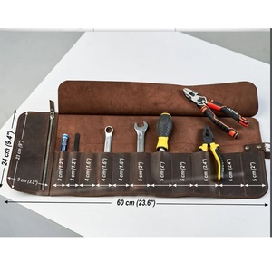 Sacs à outils en cuir de luxe directs d'usine les plus vendus sac à outils pliable sur mesure en forme de rouleau durable Service OEM pour la protection - Product Image 1