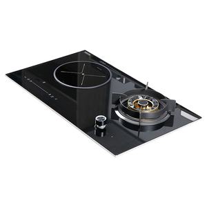 Cuisinière à <span class=keywords><strong>gaz</strong></span> double brûleur, encastrable ou sur table, un <span class=keywords><strong>gaz</strong></span> et un électrique, économie d'énergie, allumage électronique par impulsion, 4000W+, noir - Product Image 4