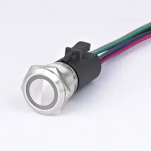 Factory Direct 19mm Momentary Anti-vandal Water Proof Illuminated Push Button Switch With LED For Car Boat Machine 12v LED