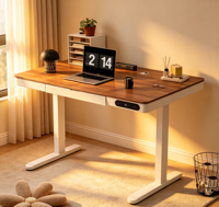Bureau assis-debout électrique réglable en hauteur, ergonomique, pliable, avec pieds extensibles et relevables