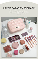 Sac de voyage cosmétique portable en polyester de haute qualité, grande capacité, fermeture éclair, couleur unie, nouvelle collection YCH 2025