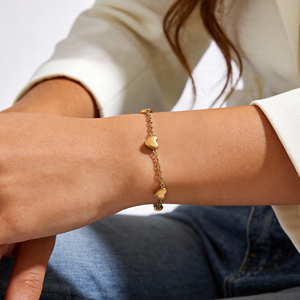 HOVANCI 18K Gold Plated Multi Color Stainless Steel Geometric Trendy Charm Chain <strong>Bracelet</strong> Waterproof Hypoallergenic <strong>Stackable</strong> - Product Image 5