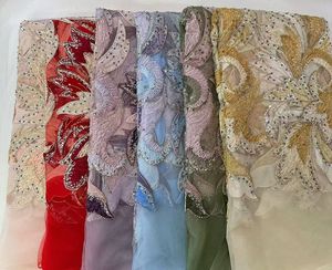 Tela KC de Lujo con Volantes 3D y Cuentas, Malla de Encaje con Lentejuelas Completas y Tul de Cristal para Vestido de Boda o Banquete en Dubái - Product Image 4