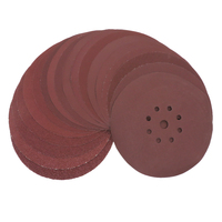 Disques abrasifs en oxyde d'aluminium rouge de 9 pouces à 9 trous avec fixation auto-agrippante pour le ponçage du bois, du métal et du verre