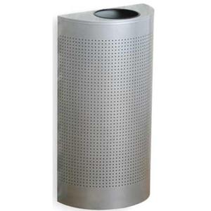Cestino per Rifiuti Semicircolare 45 L in Metallo Perforato per Uso Esterno - Product Image 1
