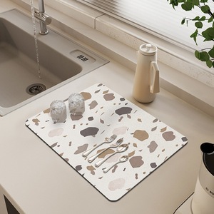 Tapis de drainage pour comptoir de cuisine, rectangulaire, 30x40cm, 40x60cm, antidérapant, absorbant, en fibre de polyester, motif abstrait - Product Image 4