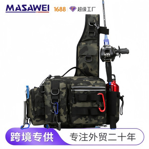 Masavi Fishing Tactical Waist Bag Nylon Multi-Purpose Outdoor Sports Shoulder Strap Camouflage Large Capacity <b>Backpack</b> - Product Image 3
