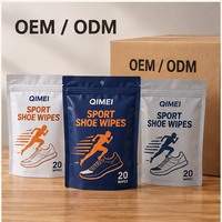 Lingettes personnalisées pour chaussures de sport, 20 lingettes, pochette zippée, OEM ODM