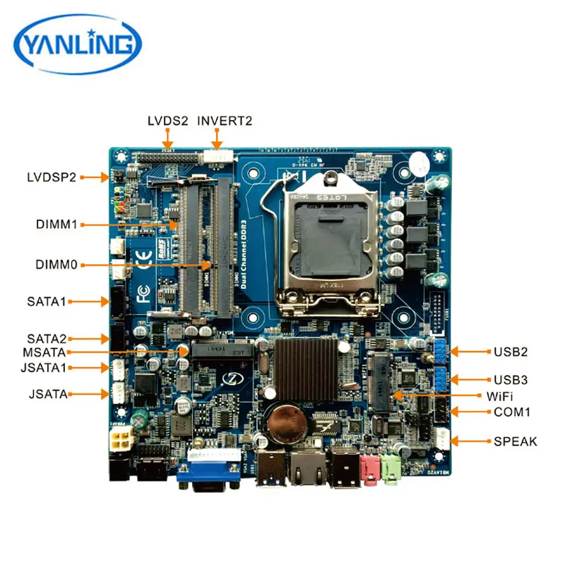 Personalizzato 12 V mini scheda madre del pc board Intel i7 dual core 1 * porta lan mini-itx scheda madre per router pc