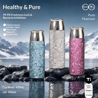 Coffret Cadeau Bouteille Thermos de Luxe en Titane 400ml avec Couvercle Magnétique, Tasse Isotherme à Double Paroi, Filtre à Thé, Flasque à Thé – Isolation Sous Vide 6-12 Heures