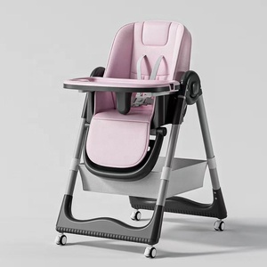 Seggiolone Multifunzionale per Bambini, Sedia da Pranzo Regolabile con Ruote, Pieghevole - Product Image 6