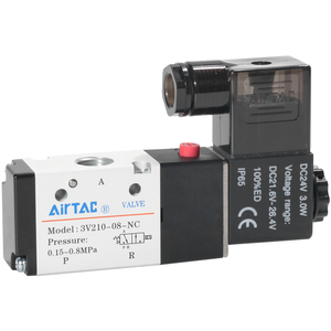 AirTAC-válvula de aire solenoide neumática, 3 y 2 vías, G1/8, 220V, CA, 24V, CC, 12V, CC, 3V110-06 - Product Image 5