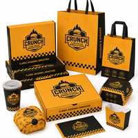 Boîte d'emballage alimentaire personnalisée, sac en papier pour burger, pizza, poulet, livraison de restaurant, emballage écologique