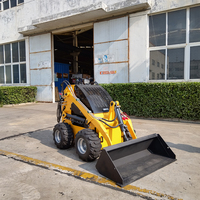 Livraison gratuite Mini chargeuse compacte Skid Capacité 250 kg 300 kg 400 kg Diesel Mini chargeuse sur pneus à chenilles Skidsteer