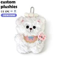 Porte-clés en peluche ours chef kawaii personnalisé en usine, mini pendentif animal en peluche mignon avec pelle, cadeau pour fille