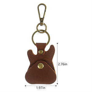 OEM Folk Guitar Electric <strong>Bass</strong> <strong>Pick</strong> Leather case Keychain and Hanging Hook Leather Guitar <strong>Pick</strong> case - Product Image 4