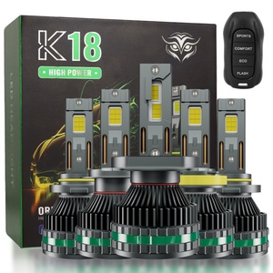 ไฟหน้า LED H4 กระพริบ 6000k พร้อมรีโมทคอนโทรล หลอดไฟหน้า LED K18 แบบท่อทองแดงคู่ หลอดไฟหน้า LED H7 สำหรับรถยนต์ - Product Image 4