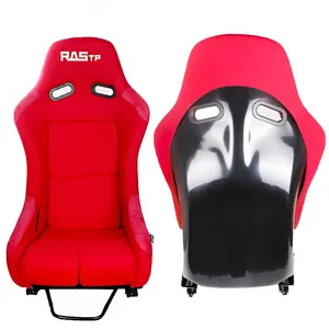 1 Paar rote neue feste Rückenlehne Wildleder Sportwagens itze Fiberglas Bucket Racing Seat