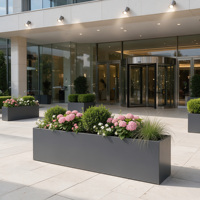 Jardinière longue à double compartiment pour rebord de fenêtre avec port de remplissage d'eau, pot de fleurs auto-arrosant pour balcon intérieur