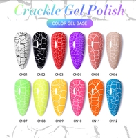 7.5ml Cracked UV Gel Vernis À Ongles Air Dry Hybrid Crackle Manucure Set Mat Semi-Permanent Base Top Coat Acrylique Art Manucure Set