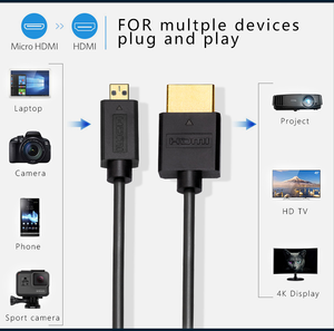 Hỗ trợ tùy biến tốc độ cao Micro HDMI để HDMI cáp 4k 18gbps 3D hỗ trợ HDMI loại D để gõ một kable am để DM - Product Image 4