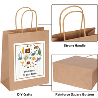 Sac en papier kraft brun personnalisé avec poignées, prix d'usine