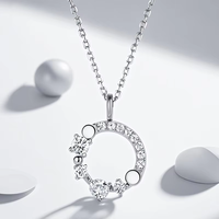 Collier personnalisé en argent sterling plaqué or, collier de bijoux, zircon circulaire, style simple, collier pour femme pour un usage quotidien
