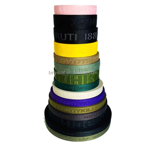 Nhà máy tùy chỉnh bền 38mm dệt tái chế Polyester vải băng <span class=keywords><strong>3D</strong></span> logo dập nổi Jacquard Nylon vải dây đeo cho túi - Product Image 2