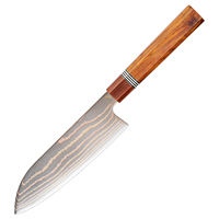 Couteau Santoku XITUO en acier Damas forgé à la main pour couper la viande, le poisson et les légumes, pour cuisines domestiques et commerciales