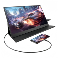 Moniteur portable IPS de 15,6 pouces avec étui de protection, écran portable FHD compatible avec Switch comme écran secondaire externe
