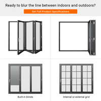 Villa Seri Iklim Dingin Minimalis Pintu Lipat Aluminium dengan Pemandangan Panoramic, Pintu Lipat Dua dengan Isolasi Thermal Break