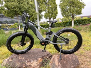 Vélo électrique tout-terrain à pneus larges Air Shock 7 vitesses, suspension intégrale, 48V 17.4AH, moteur central Bafang G510 - Product Image 2