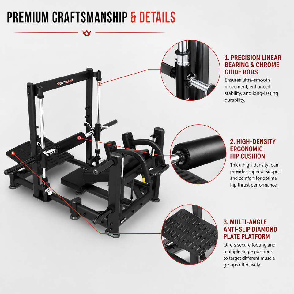 Heavy Duty Commercial Fitness Equipment Plate Loaded Glute Drive Hip ...