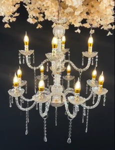 6/8/12 têtes Led bougie en cristal lustre plafonnier événements Banquet salle suspension suspension lampe <span class=keywords><strong>pour</strong></span> restaurant hôtel <span class=keywords><strong>mariage</strong></span> - Product Image 4