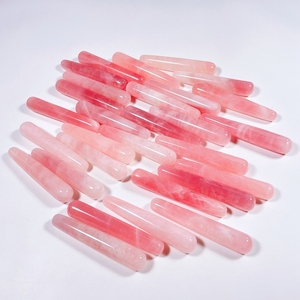 Büyük yapay değnek doğal el oyma gül kuvars kristal yapay penis kadın seksi için - Product Image 4