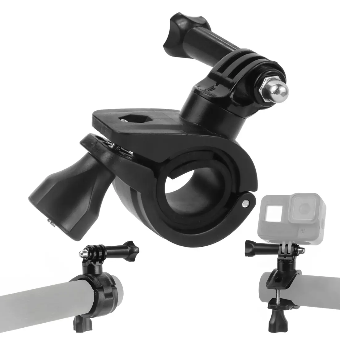 Adjustable Bicycle Handlebar Camera Mount Clamp for 20-30mm Handlebar Pole Tube