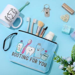 Regalos de dentista a granel para mujeres y hombres, regalos de dentista, <span class=keywords><strong>bolsa</strong></span> de maquillaje Dental, taza, llavero para gracias, compañero de <span class=keywords><strong>trabajo</strong></span> - Product Image 5