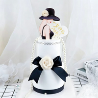 Neues Design Kuchendekoration Zubehör Mädchen-Rücken mit Rock Happy Birthday Cake Topper für Muttertag