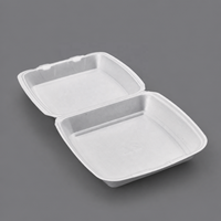 Boîte à lunch jetable en mousse à compartiment unique de 8 pouces 2A pour hamburgers, plateau en mousse pour aliments, conteneur en mousse