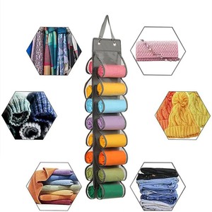 Hanging Closet Organizer Double Sided 88cm X 21.5cm Grey Non Woven Fabric Wall Mounted Storage Bag For Clothing And Dormitory - Product Image 5