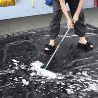 Robuste PVC 2,4m x 4,9m Wasserdichte Schnee-Regen-Schlamm-Auffangmatte Rutschfeste Garagenboden-Gummimatte für Autos